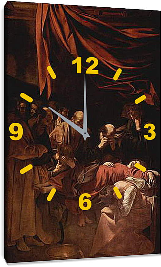 Часы картина - Death of Maria. Микеланджело Караваджо
