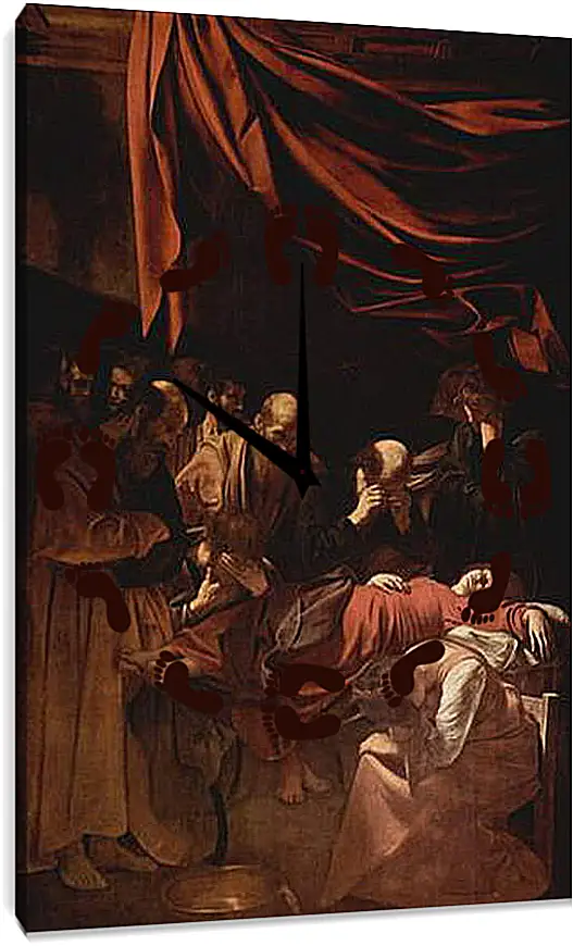 Часы картина - Death of Maria. Микеланджело Караваджо