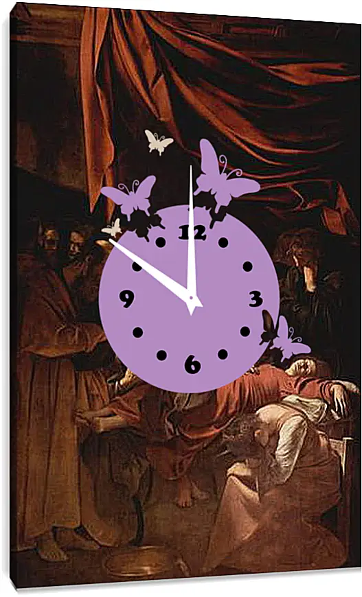 Часы картина - Death of Maria. Микеланджело Караваджо