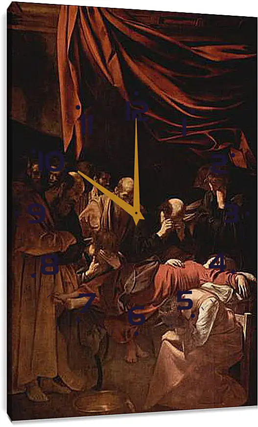 Часы картина - Death of Maria. Микеланджело Караваджо