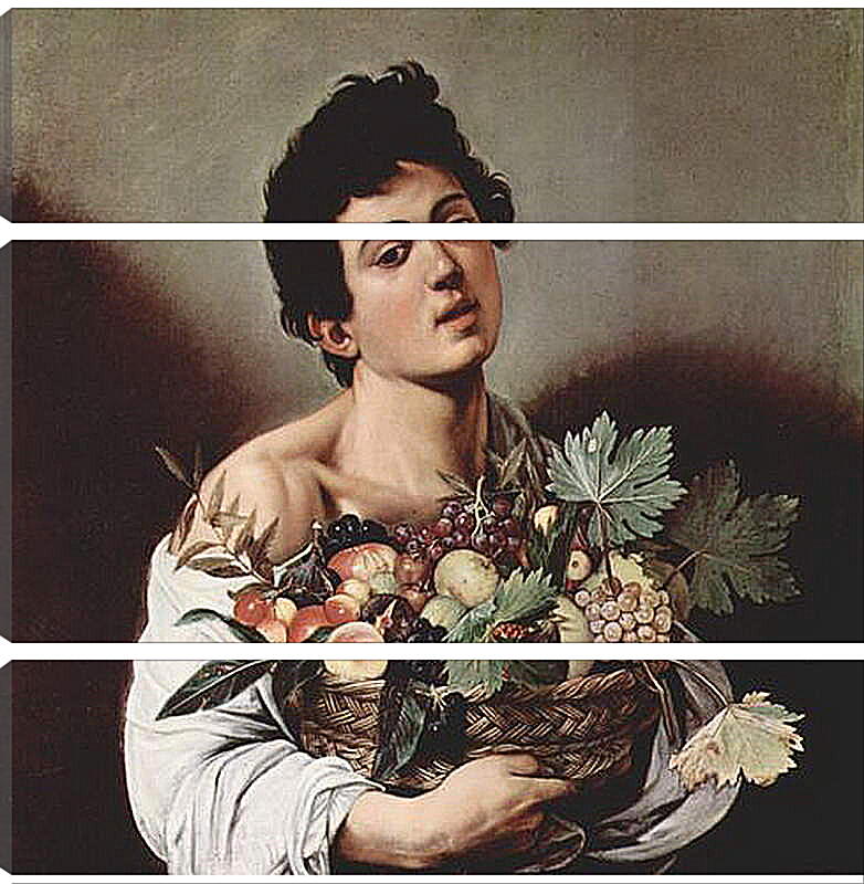 Модульная картина - Boy with a Basket of Fruit. Микеланджело Караваджо
