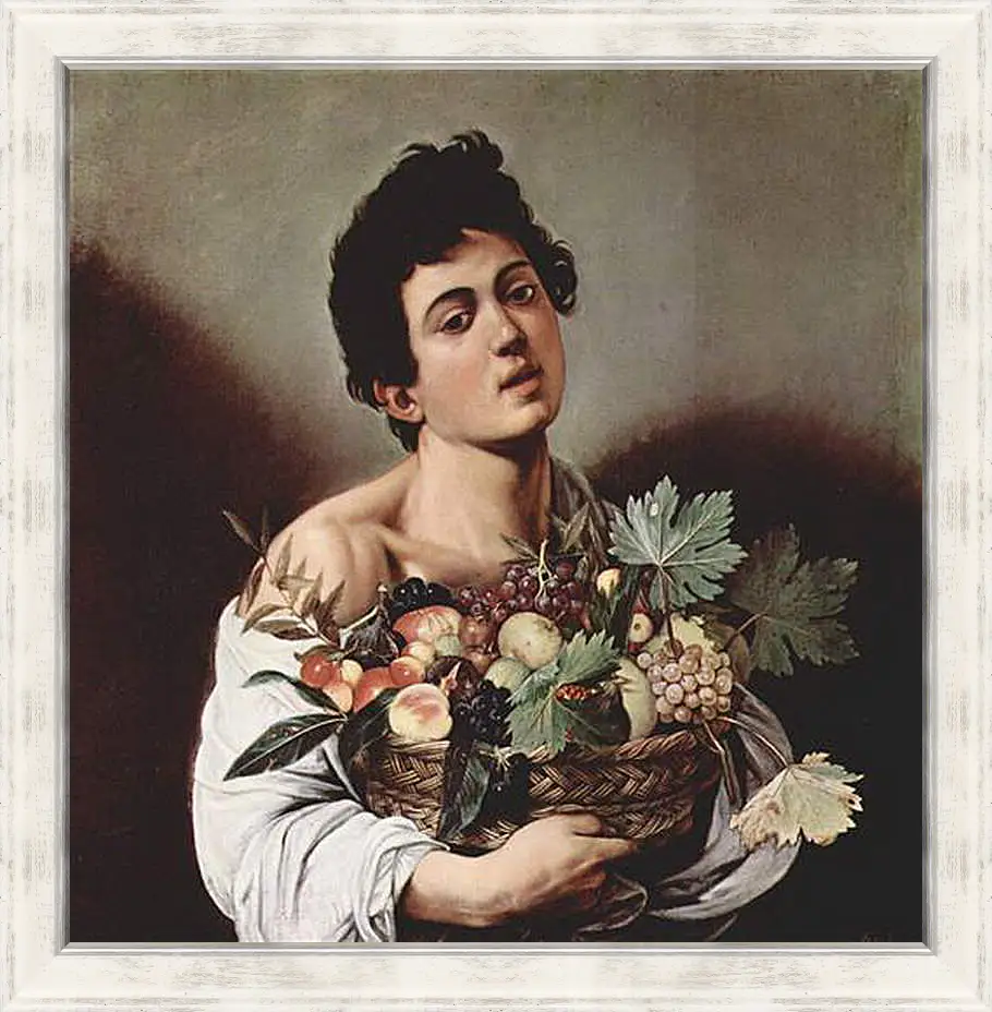 Картина в раме - Boy with a Basket of Fruit. Микеланджело Караваджо