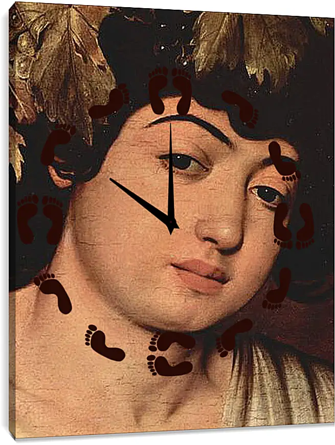 Часы картина - Bacchus. Микеланджело Караваджо