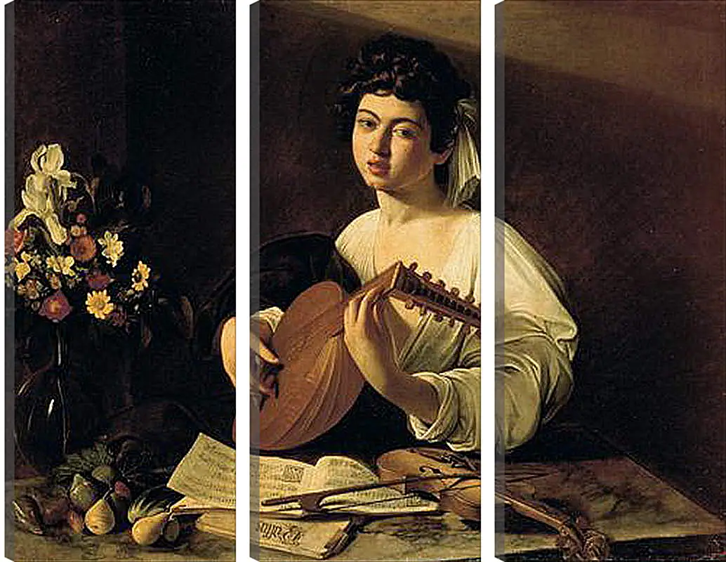 Модульная картина - The Lute-Player. Микеланджело Караваджо
