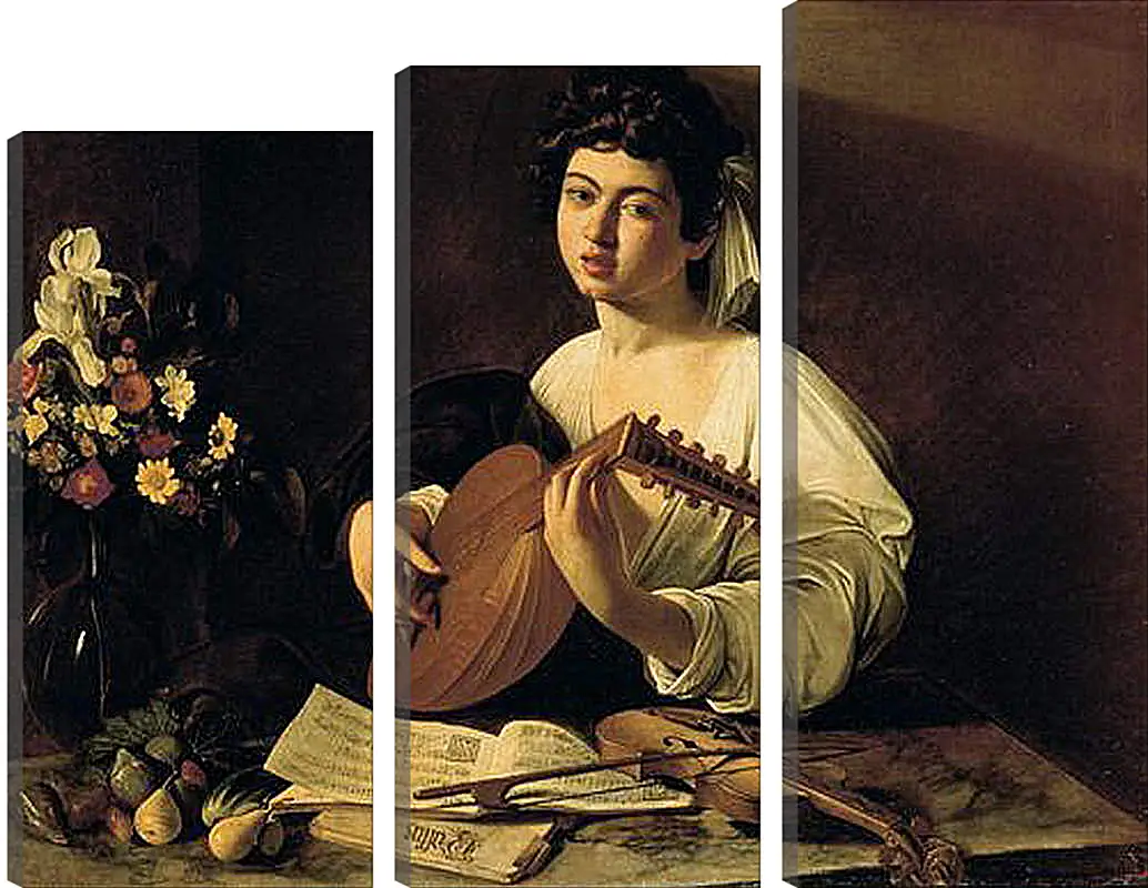 Модульная картина - The Lute-Player. Микеланджело Караваджо
