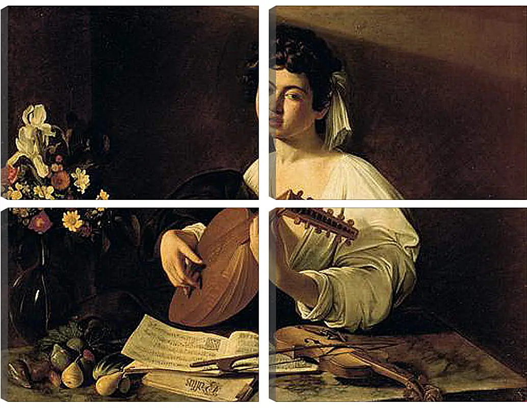 Модульная картина - The Lute-Player. Микеланджело Караваджо