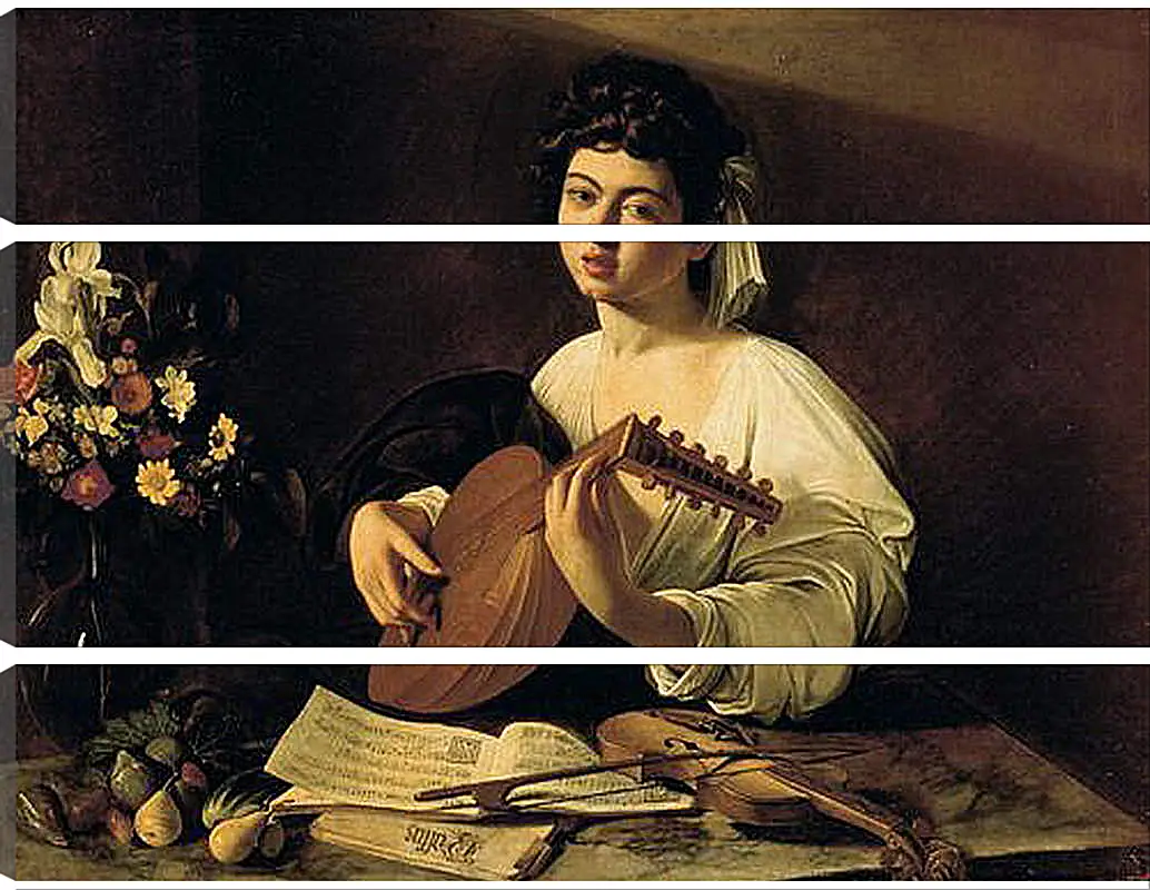 Модульная картина - The Lute-Player. Микеланджело Караваджо
