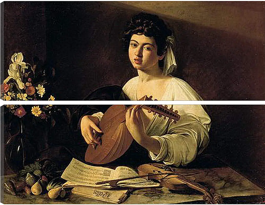 Модульная картина - The Lute-Player. Микеланджело Караваджо
