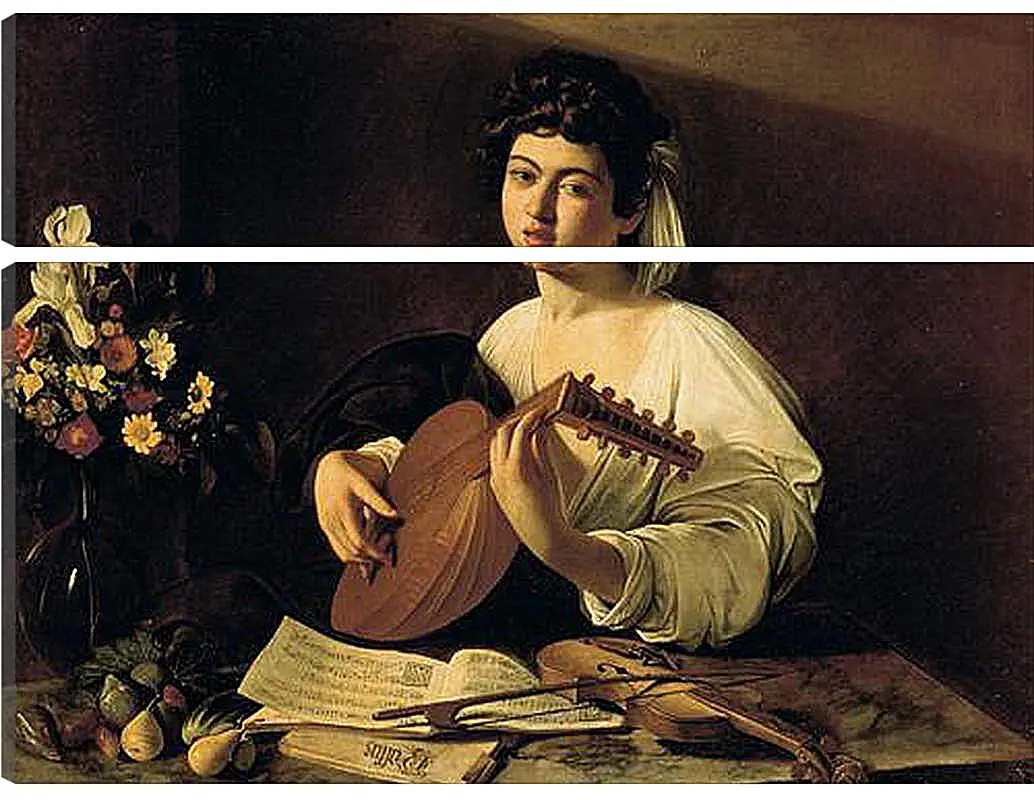 Модульная картина - The Lute-Player. Микеланджело Караваджо
