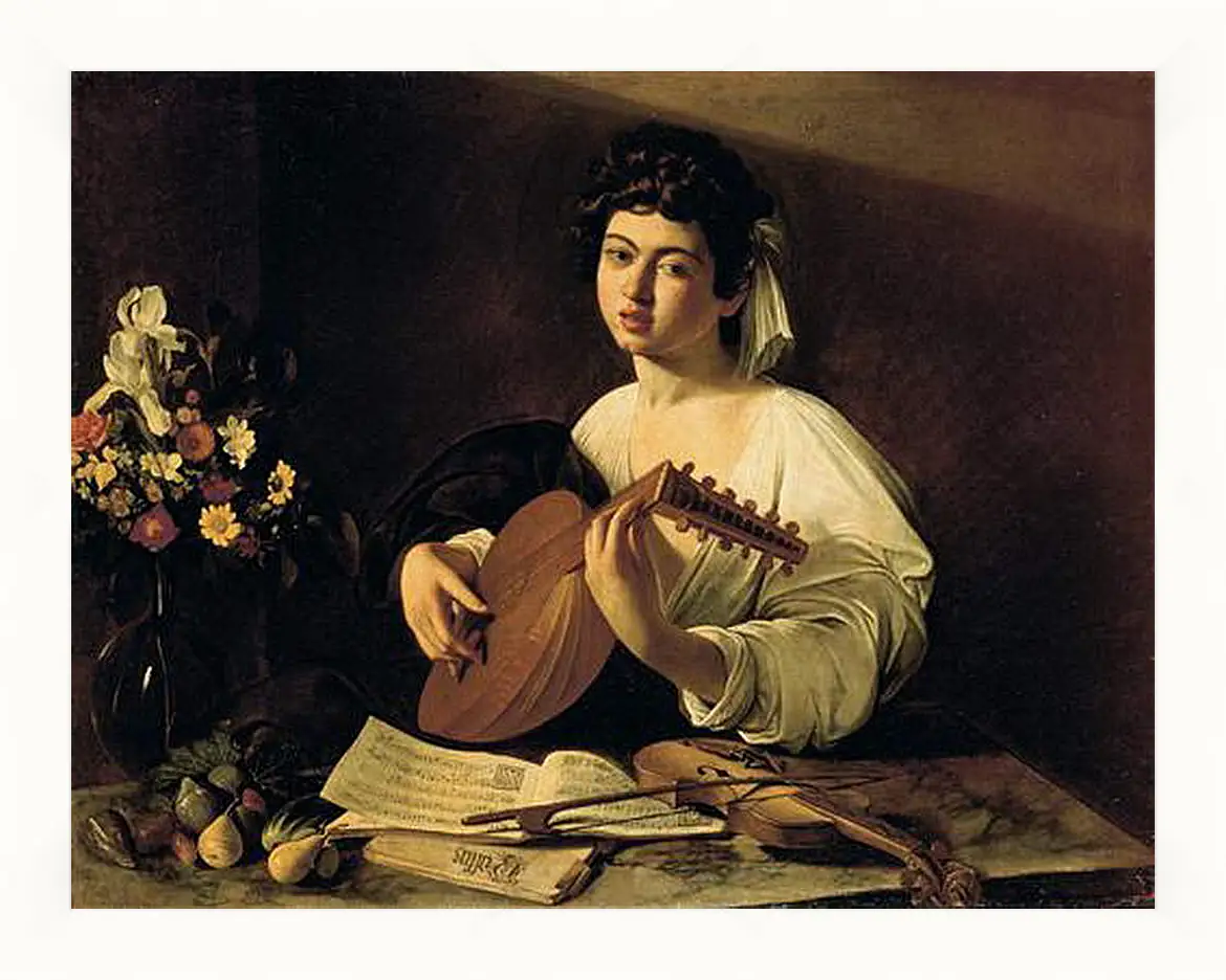 Картина в раме - The Lute-Player. Микеланджело Караваджо