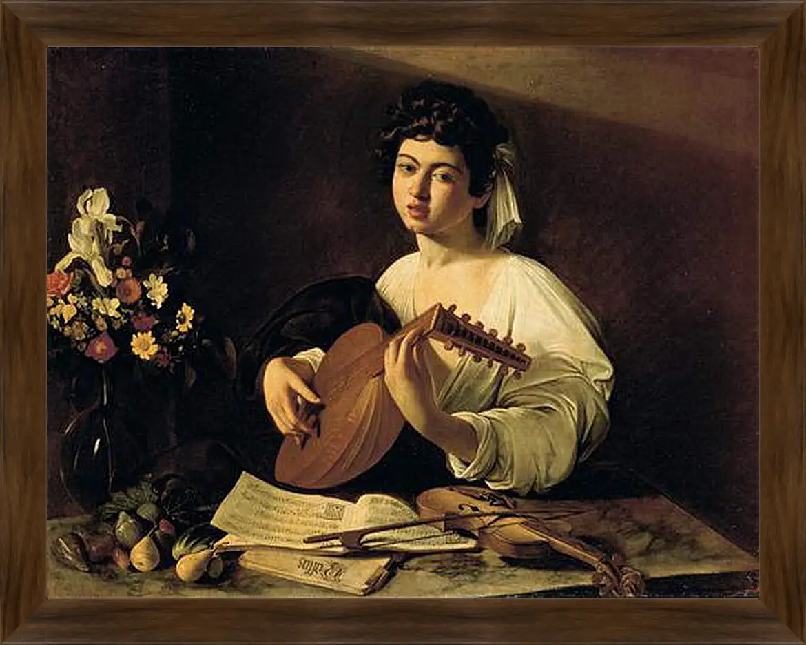 Картина в раме - The Lute-Player. Микеланджело Караваджо
