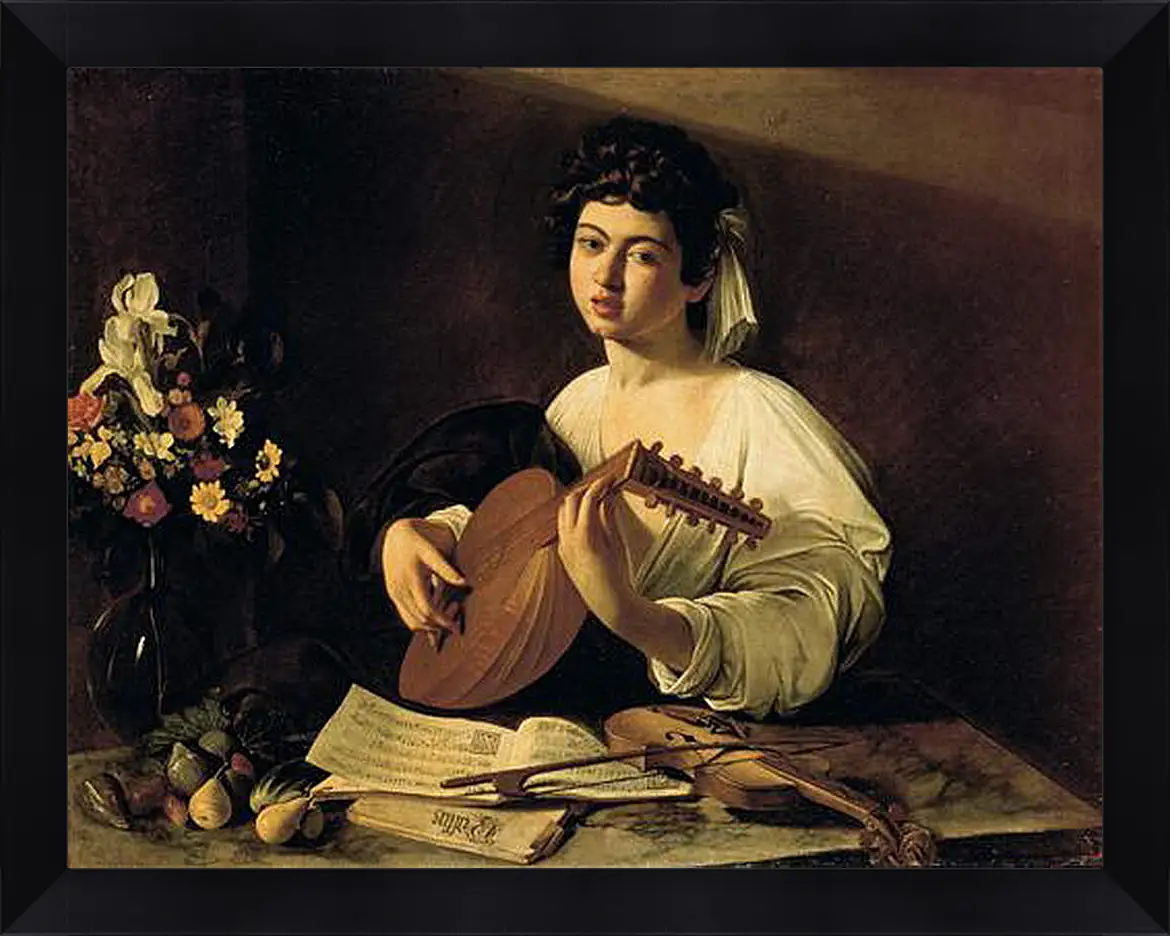 Картина в раме - The Lute-Player. Микеланджело Караваджо