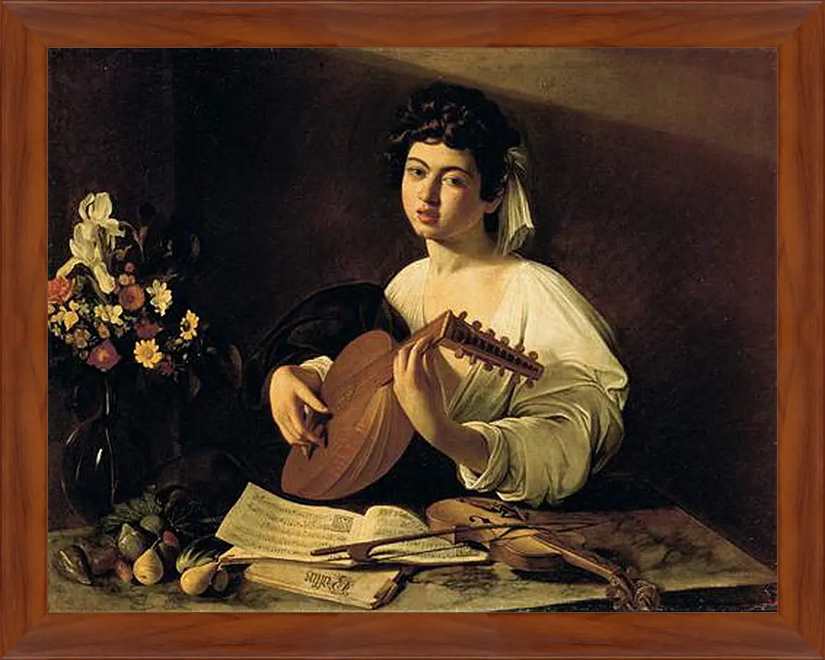 Картина в раме - The Lute-Player. Микеланджело Караваджо
