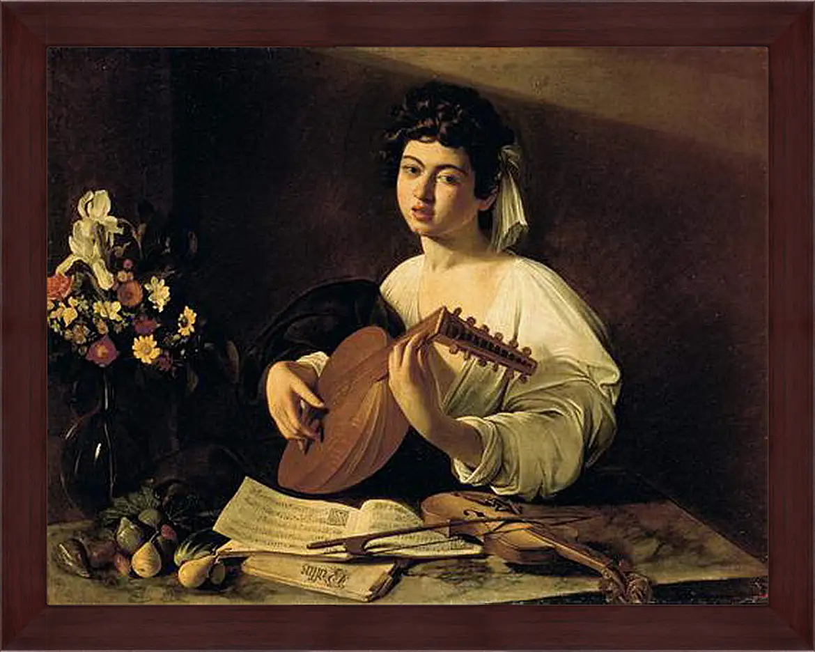 Картина в раме - The Lute-Player. Микеланджело Караваджо
