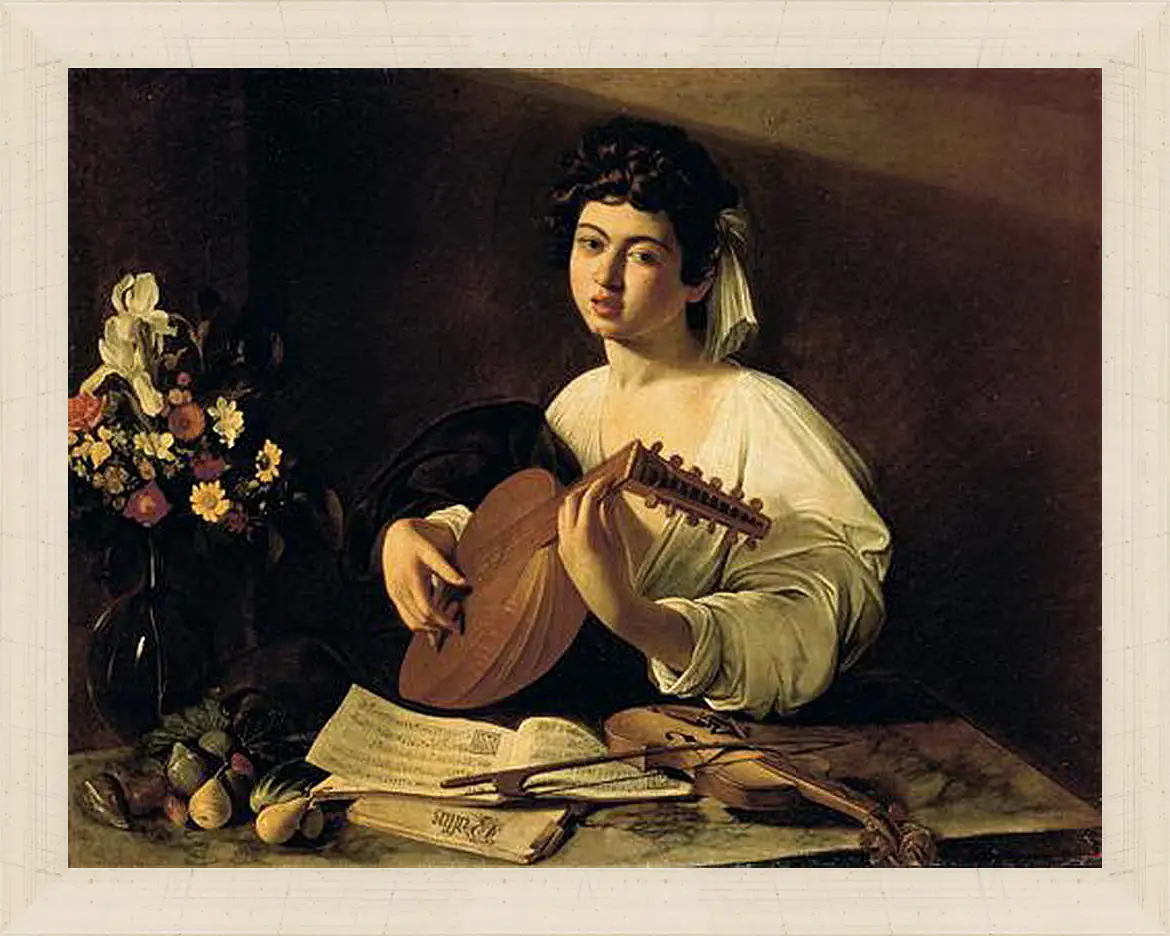 Картина в раме - The Lute-Player. Микеланджело Караваджо
