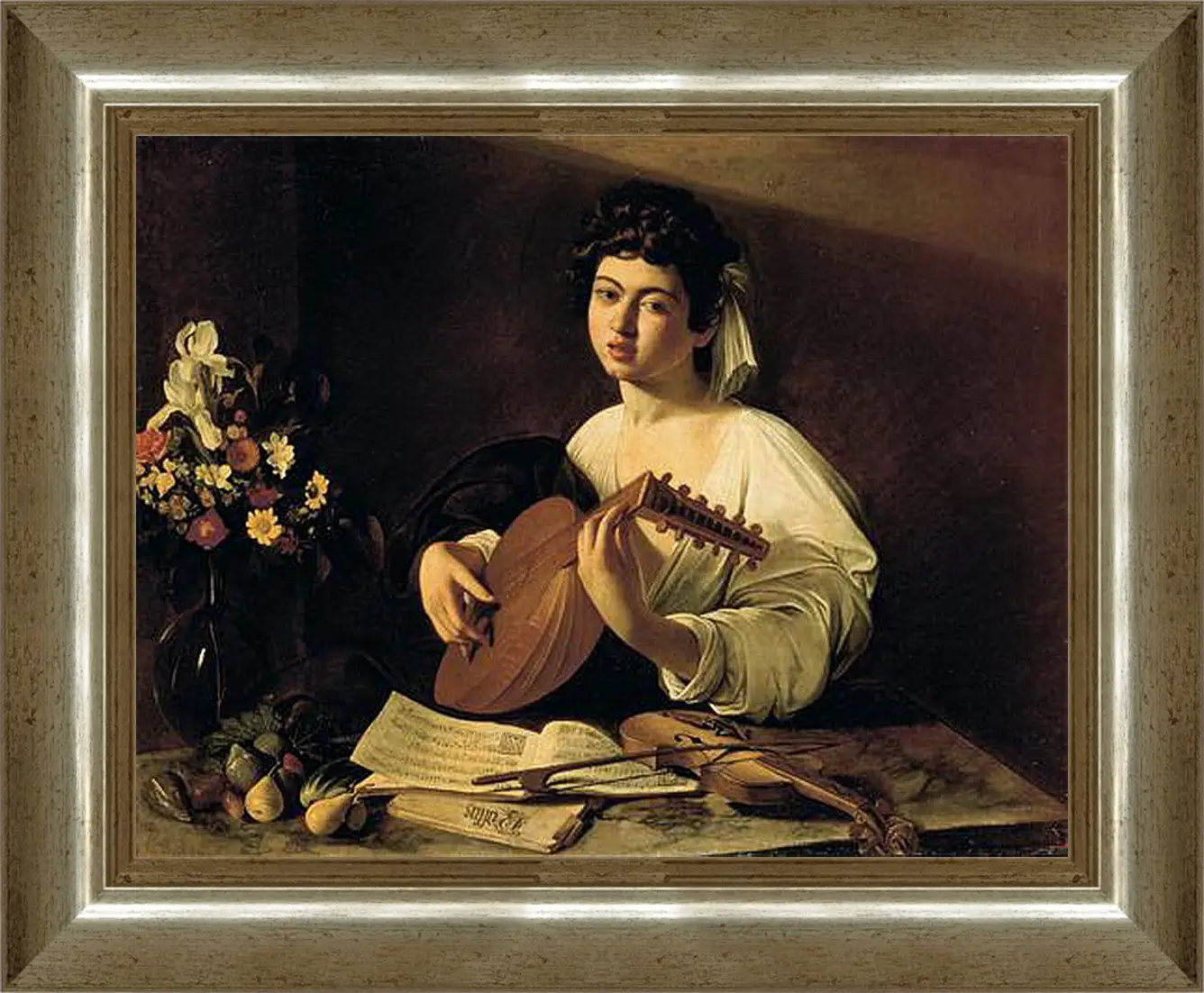 Картина в раме - The Lute-Player. Микеланджело Караваджо
