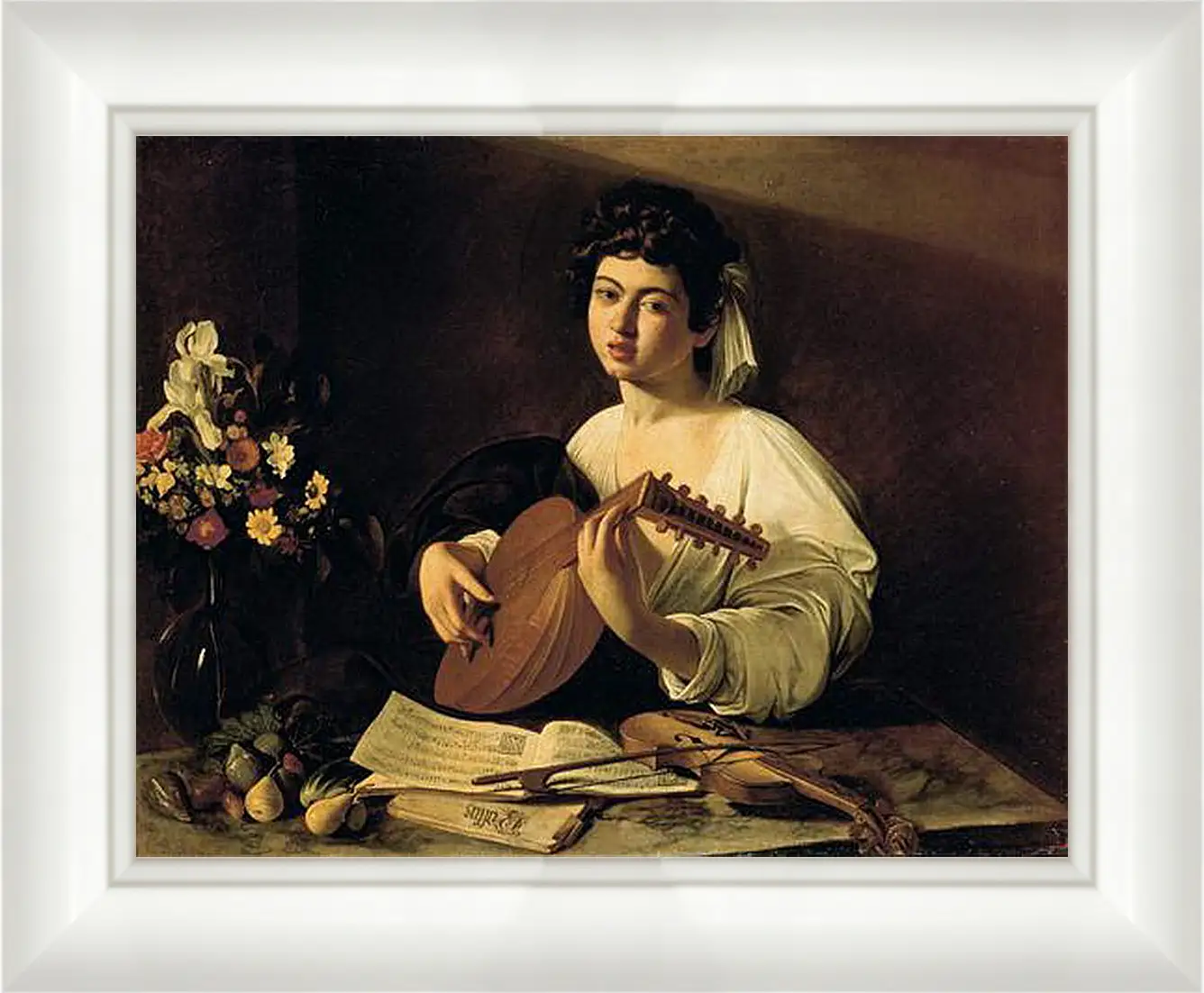 Картина в раме - The Lute-Player. Микеланджело Караваджо
