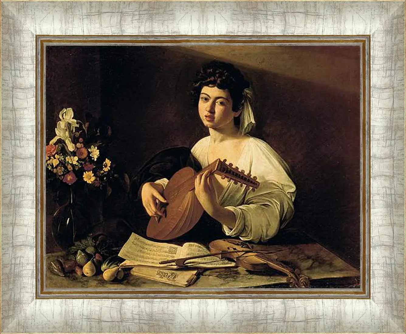 Картина в раме - The Lute-Player. Микеланджело Караваджо
