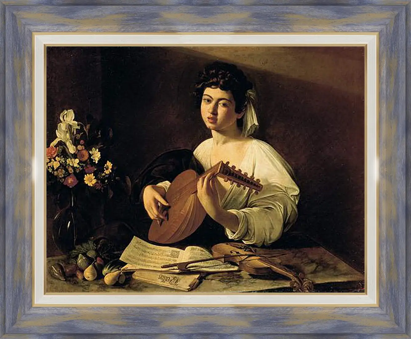 Картина в раме - The Lute-Player. Микеланджело Караваджо