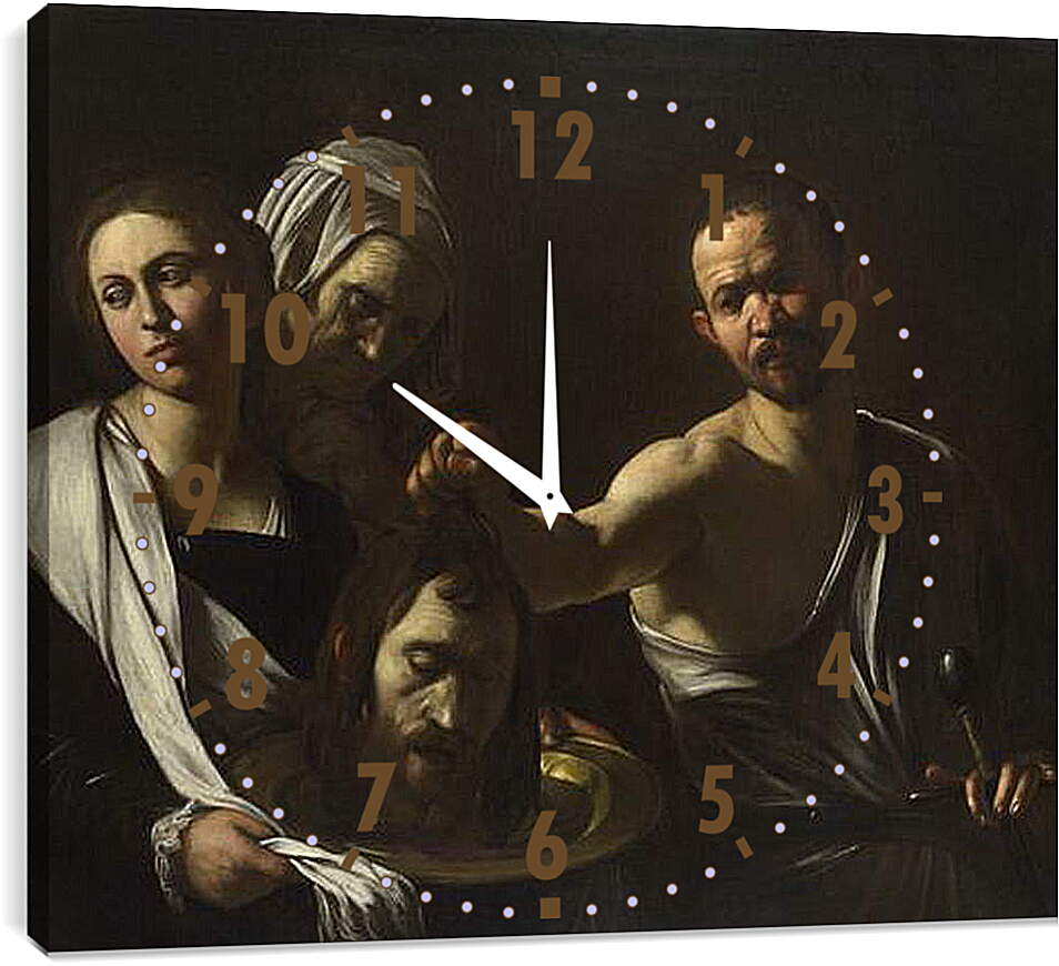 Часы картина - Саломея с головой Иоанна Крестителя. Микеланджело Караваджо