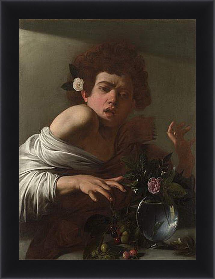 Картина в раме - Boy bitten by a Lizard. Микеланджело Караваджо