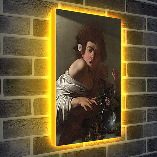 Лайтбокс световая панель - Boy bitten by a Lizard. Микеланджело Караваджо