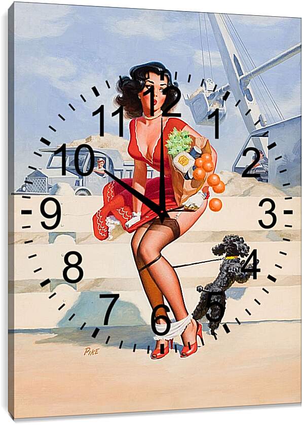 Часы картина - Дама с собачкой