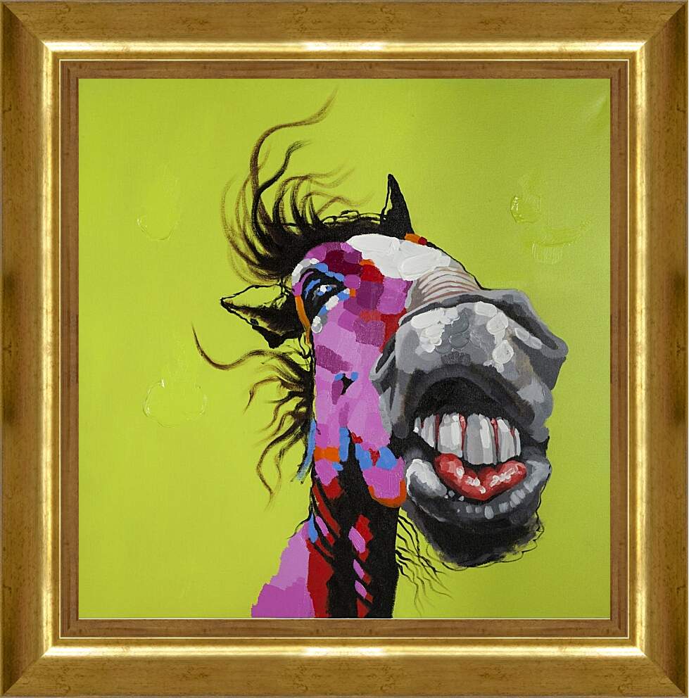 Картина в раме - Лошадь. Поп-арт
