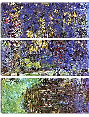 Модульная картина - The Garden in Giverny. Клод Моне