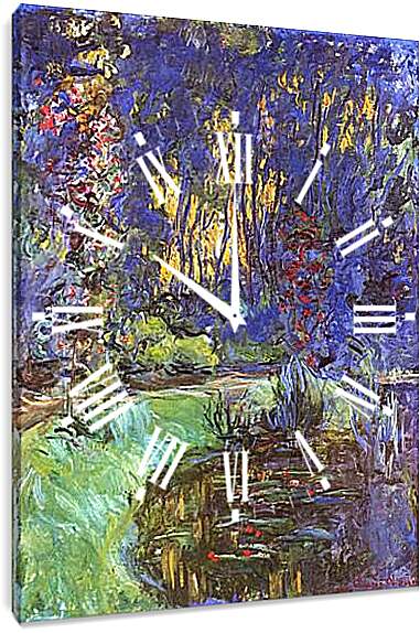 Часы картина - The Garden in Giverny. Клод Моне