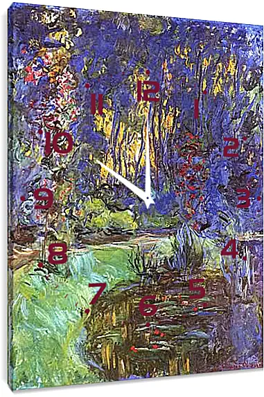 Часы картина - The Garden in Giverny. Клод Моне