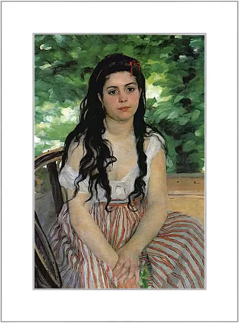 Картина в раме - The Gypsy Girl. Пьер Огюст Ренуар