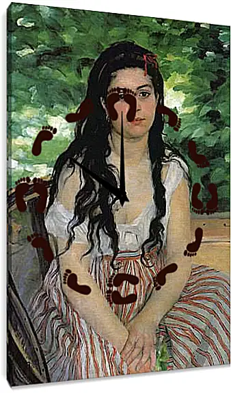 Часы картина - The Gypsy Girl. Пьер Огюст Ренуар