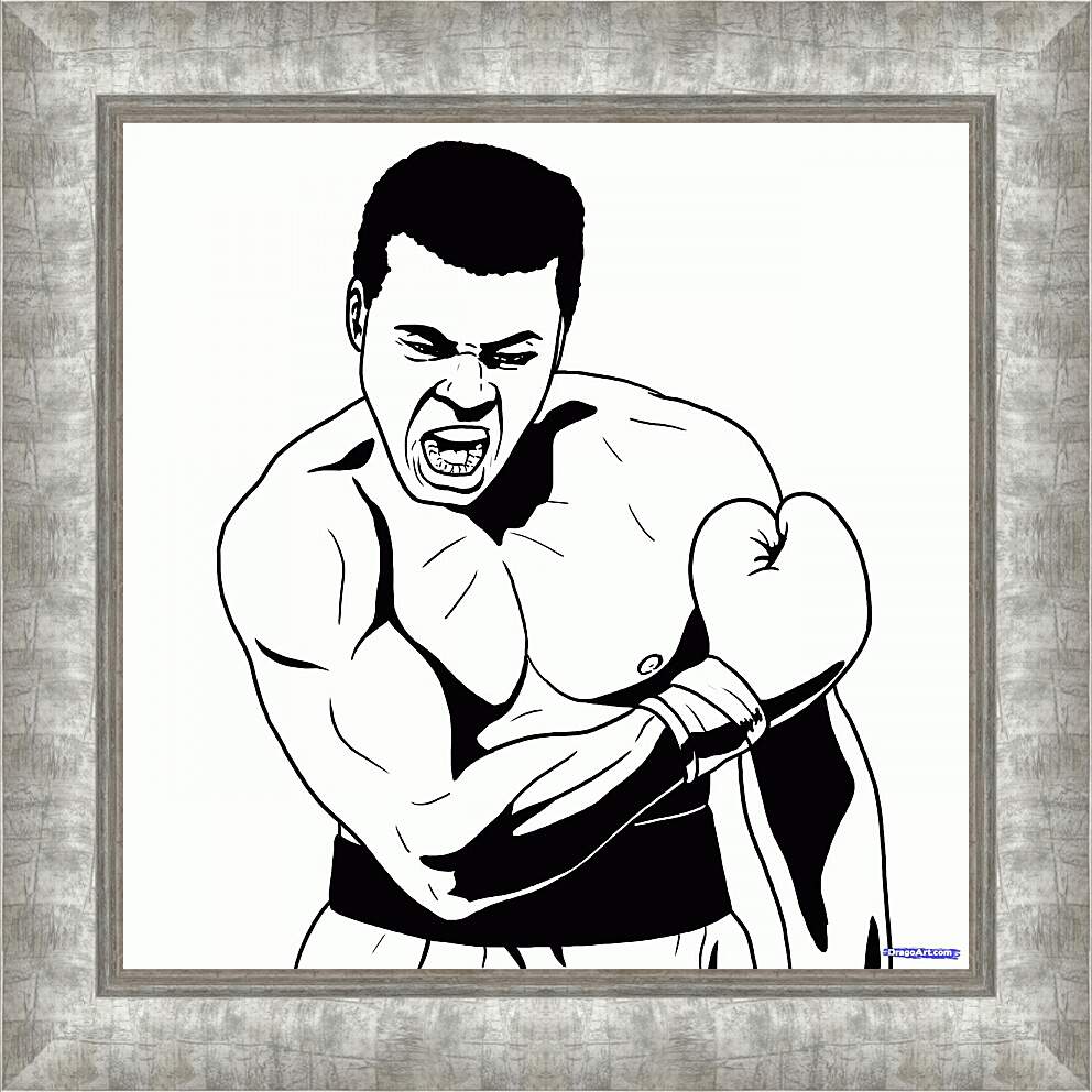 Картина в раме - Рисунок. Мухаммед Али. Muhammad Ali