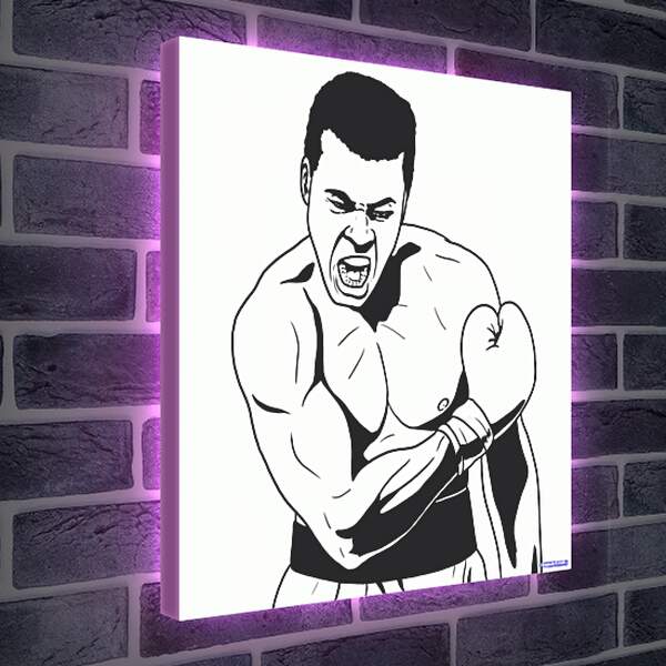 Лайтбокс световая панель - Рисунок. Мухаммед Али. Muhammad Ali