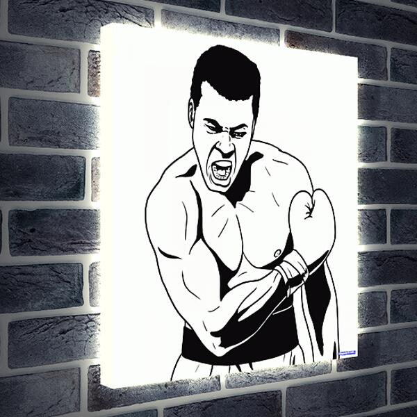 Лайтбокс световая панель - Рисунок. Мухаммед Али. Muhammad Ali