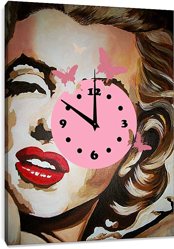 Часы картина - Мэрилин Монро. Поп-арт