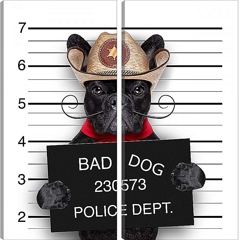 Модульная картина - Собака в полицейском участке