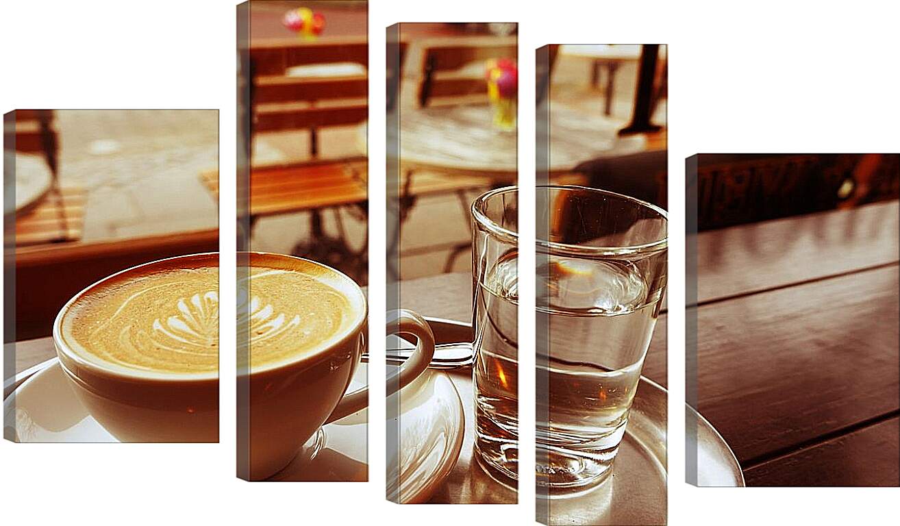 Модульная картина - Чашка капучино. Кафе