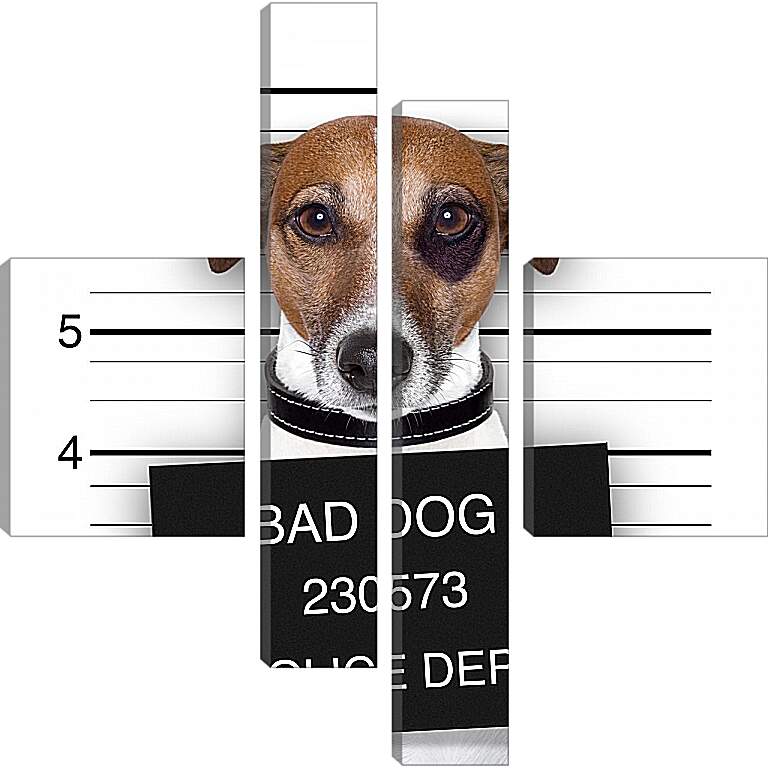 Модульная картина - Собака в полицейском участке