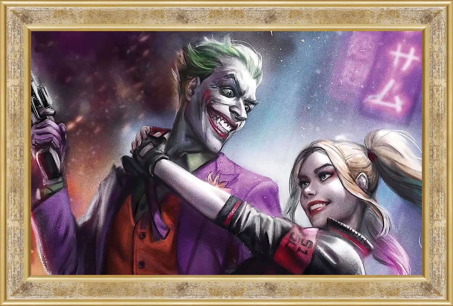 Картина в раме - Харли Квинн (Harley Quinn) и Джокер (Joker)