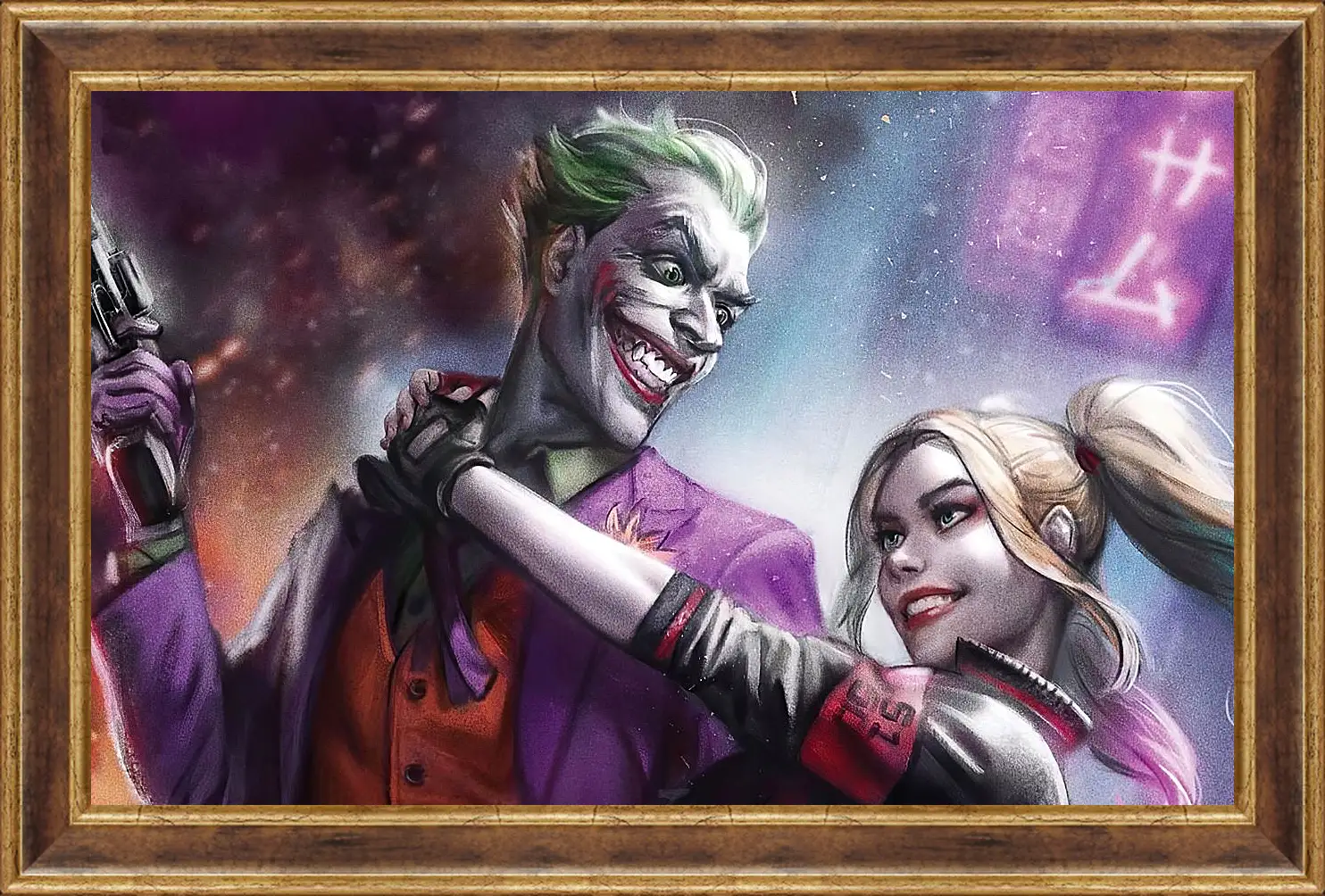 Картина в раме - Харли Квинн (Harley Quinn) и Джокер (Joker)