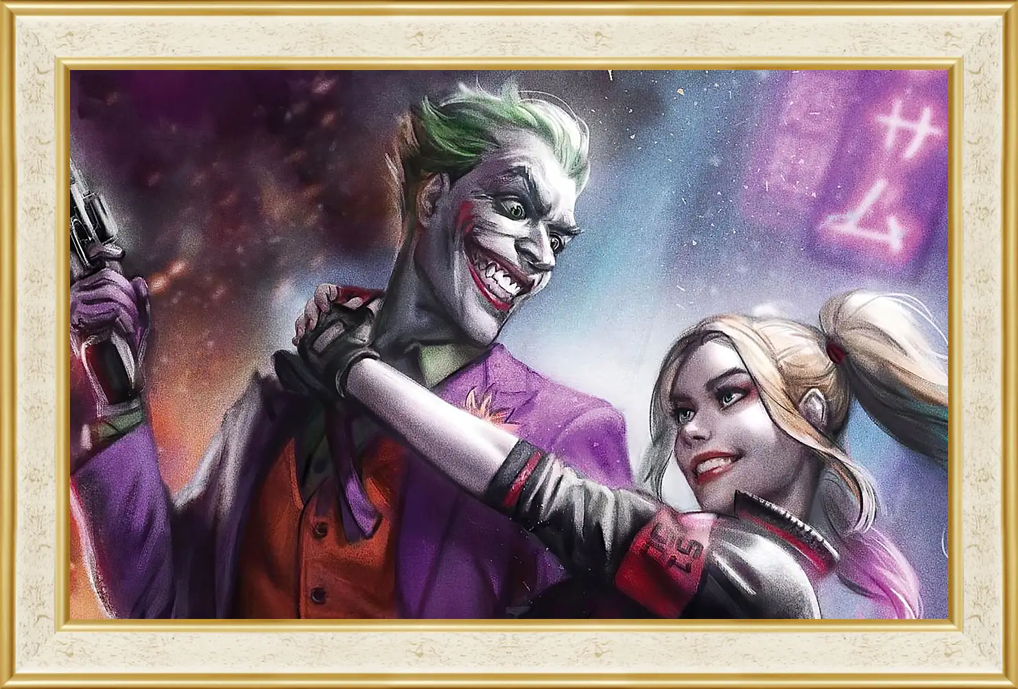 Картина в раме - Харли Квинн (Harley Quinn) и Джокер (Joker)