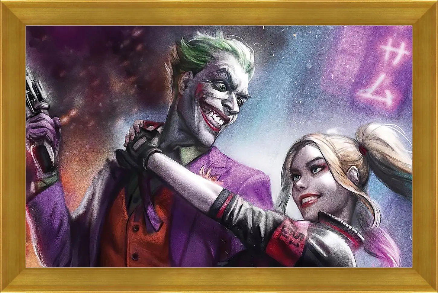 Картина в раме - Харли Квинн (Harley Quinn) и Джокер (Joker)