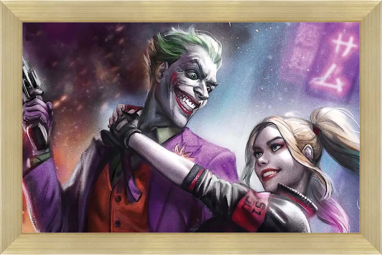 Картина в раме - Харли Квинн (Harley Quinn) и Джокер (Joker)