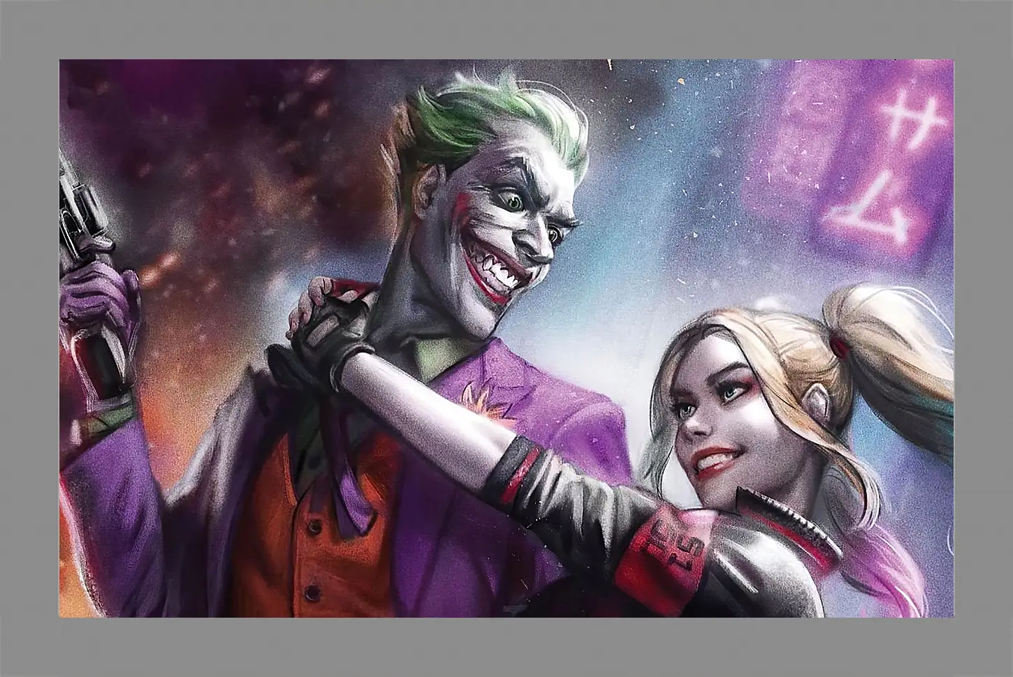 Картина в раме - Харли Квинн (Harley Quinn) и Джокер (Joker)