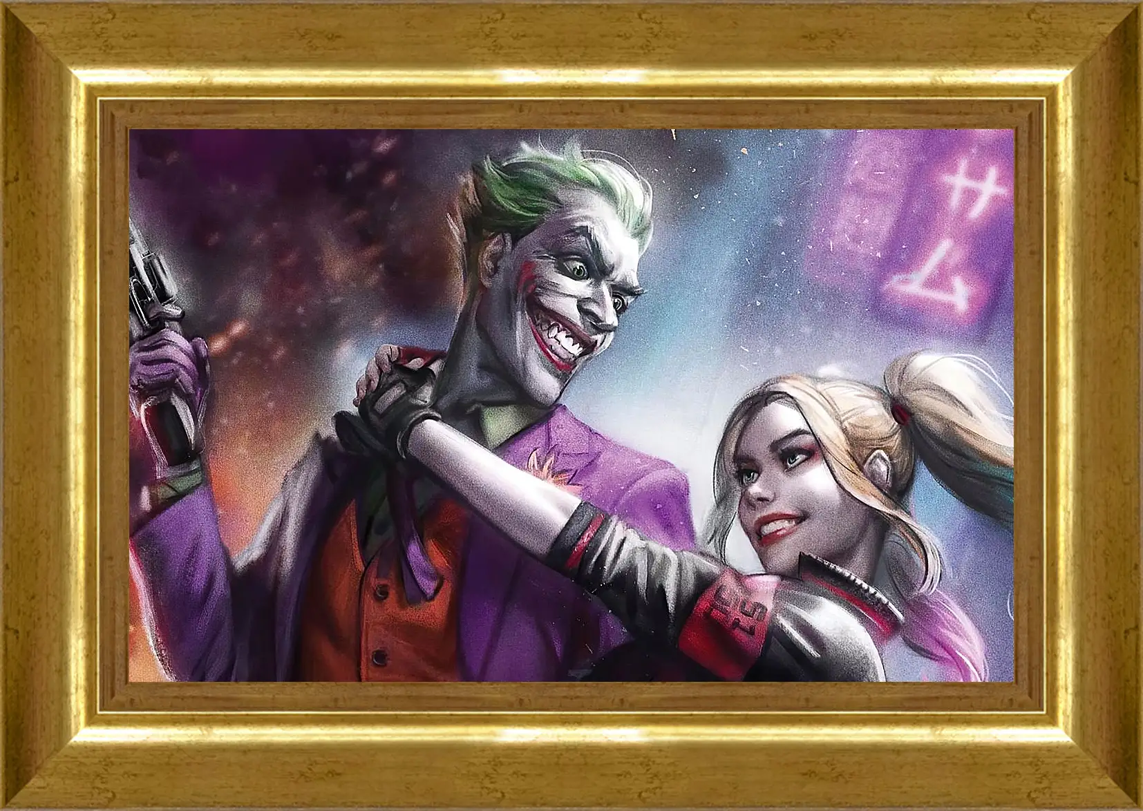 Картина в раме - Харли Квинн (Harley Quinn) и Джокер (Joker)