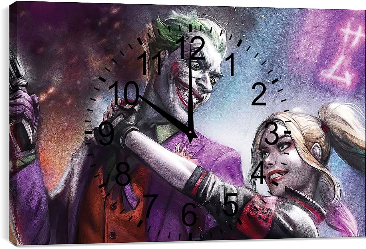 Часы картина - Харли Квинн (Harley Quinn) и Джокер (Joker)