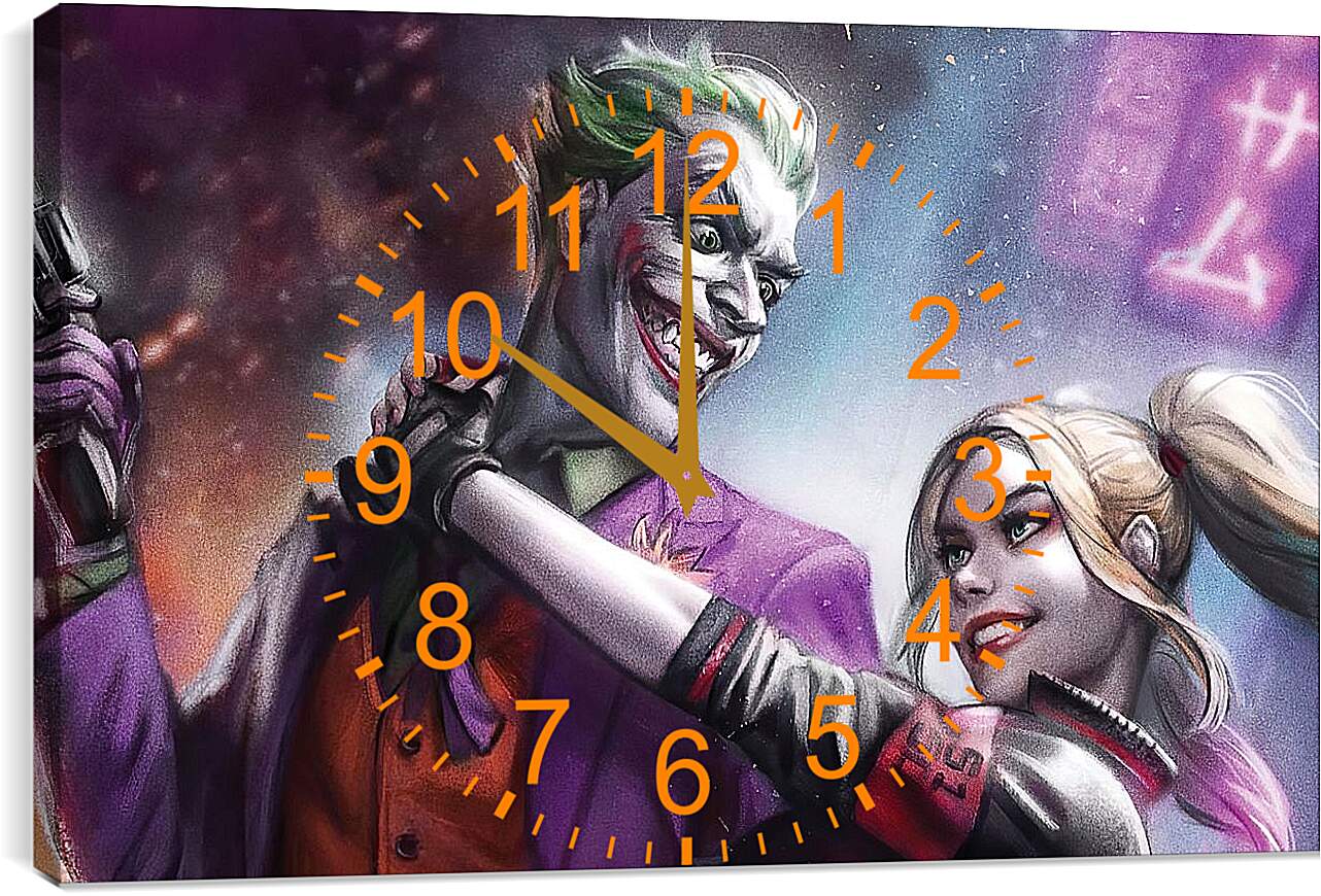 Часы картина - Харли Квинн (Harley Quinn) и Джокер (Joker)