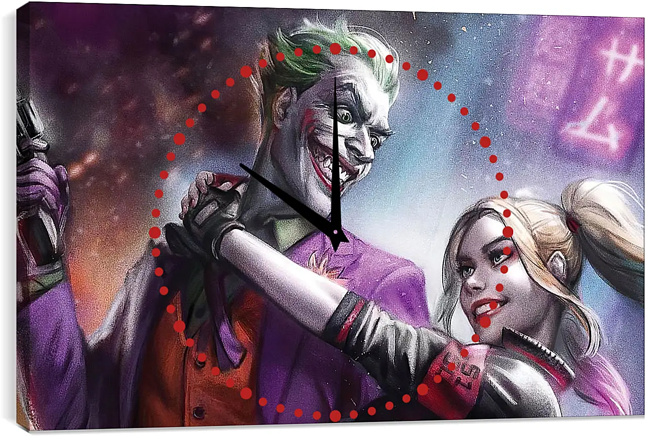 Часы картина - Харли Квинн (Harley Quinn) и Джокер (Joker)